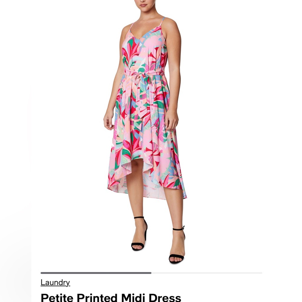 NWT Laundry by Shelli Segal Tropical Petite Midi Dress Size 10P